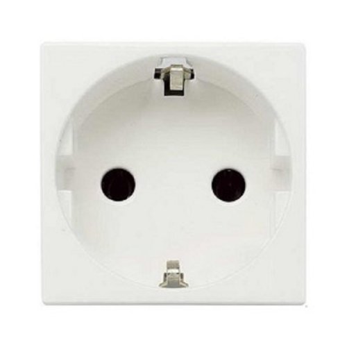 Розетка с заземлением без рамки ABB Niessen Zenit 1-м. 2 мод. шторки N2288 BL белый картинка